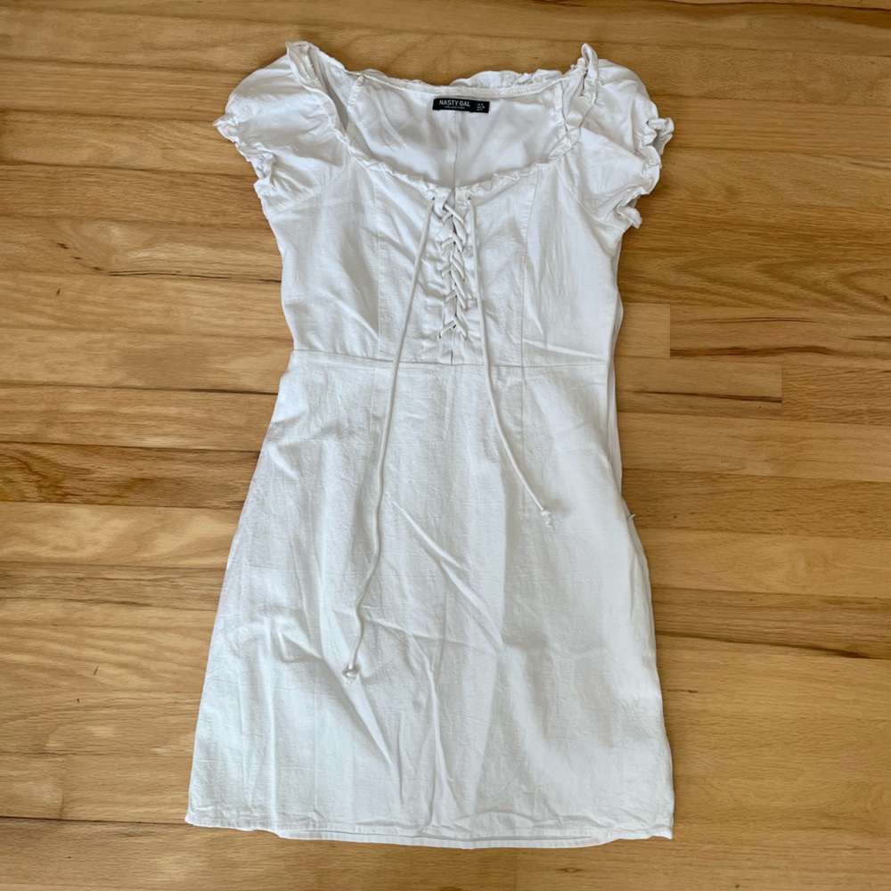 NastyGal White Cottagecore Dress